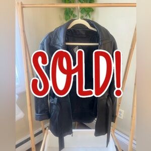 Tiboa Leather Jacket size S. Condition is Pre-loved threads